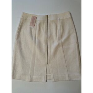 Banana Republic Exposed Zipper Wool-Blen Pencil Skirt in Ivory 6P NWT